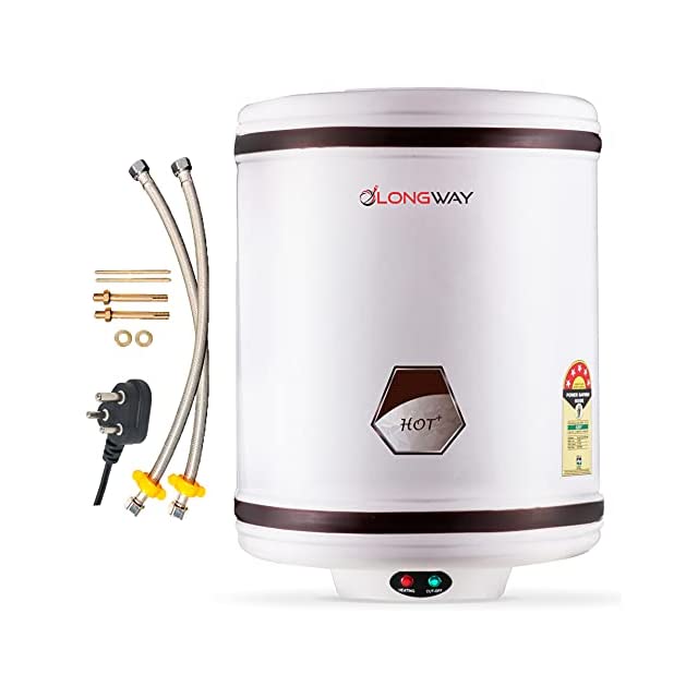 Longway Hotplus 25 LTR Automatic Storage Water Heater with Multiple Safety System & Anti-Rust Coating 5 Star Rated (Off White, 25 LTR, Pack of 1)