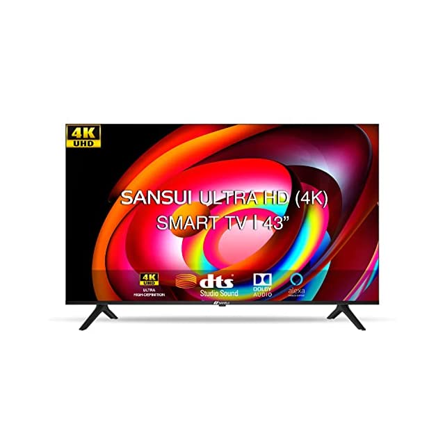 Sansui 109 cm (43 inches) 4K Ultra HD Certified Android LED TV JSW43ASUHD (Mystique Black) (2022 Model) | with Dolby Audio and DTS