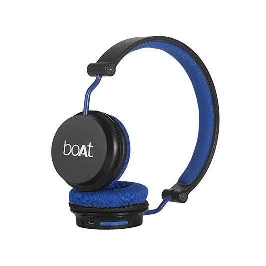 boAt Rockerz 400 Bluetooth Wireless On Ear Headphones With Mic With Upto 8 Hours Playback & Soft Padded Ear Cushions(Black/Blue)
