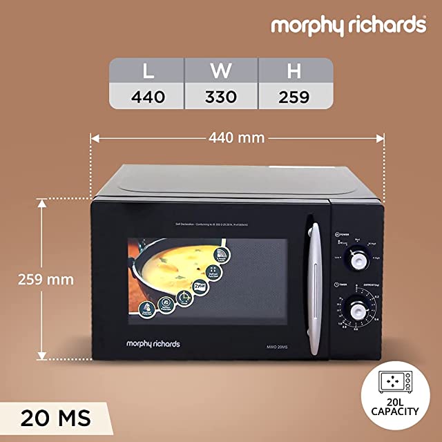 Morphy Richards 20 L Solo Microwave Oven (20 MS, Black)