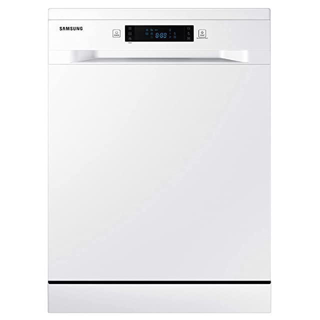 Samsung 13 Place Setting Freestanding Dishwasher with Intensive Wash (DW60M5042FW/TL, White, Stainless Steel Tub, Hygiene Clean, Height Adjustable Rack)