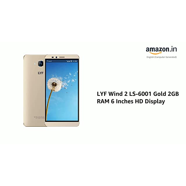 LYF Wind 2 LS-6001 Gold 2GB RAM 6 Inches HD Display