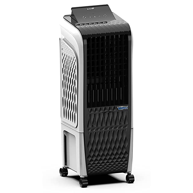 Symphony Diet 3D 20i Portable Tower Air Cooler For Home with 3-Side Honeycomb Pads, Pop-Up Touchscreen, i-Pure Technology and Low Power Consumption (20L, White & Black)