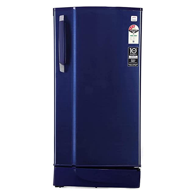 Godrej 190 L 3 Star Inverter Direct-Cool Single Door Refrigerator with Jumbo Vegetable Tray (RD 1903 EWHI 33 STL BL, Steel Blue, Inverter Compressor)