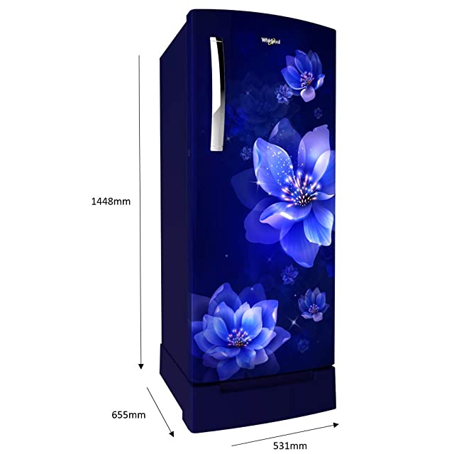 Whirlpool 200 L 4 Star Inverter Direct-Cool Single Door Refrigerator (215 ICEMAGIC PRO ROY 4S INV, Sapphire Mulia, Base Stand)