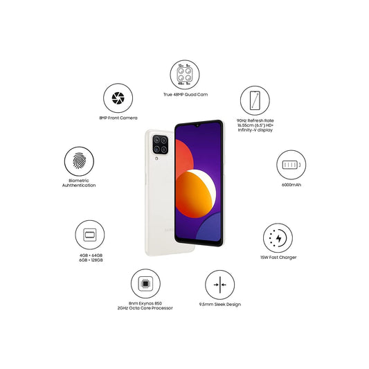 SAMSUNG Galaxy M12 (White, 64 GB)  (4 GB RAM)