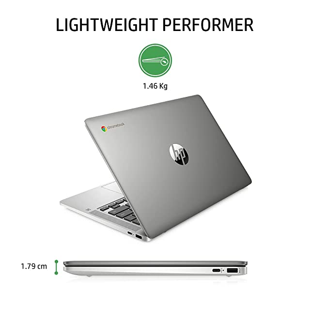HP Chromebook 14 Intel Celeron N4020-4GB SDRAM/64GB eMMC + 256GB Expandable Storage 14inch(35.6 cm) Thin & Light Touchscreen Laptop (Chrome OS/B&O/Google Assistant/BL Keyboard/1.46 kg),14a-na0003TU