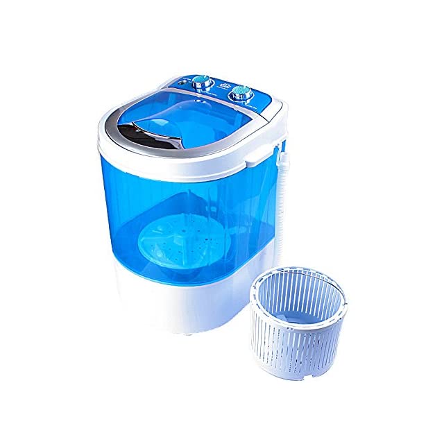 DMR 3 kg Portable Mini Washing Machine with Dryer Basket -With 2 years Free Spare Supply Warr anty (DMR 30-1208- Blue) (W2yr)