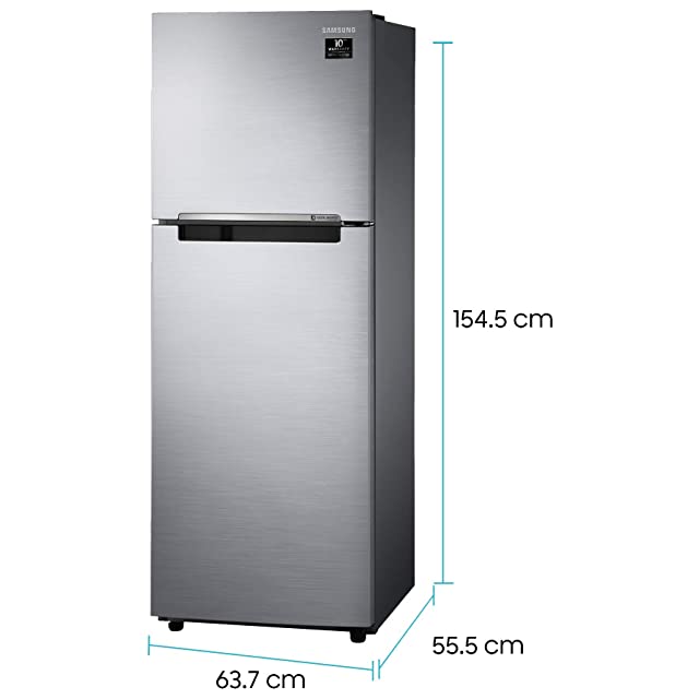 Samsung 253 L 2 Star Inverter Frost-Free Double Door Refrigerator (RT28T3042S8/HL, Elegant Inox(Light Doi Metal))
