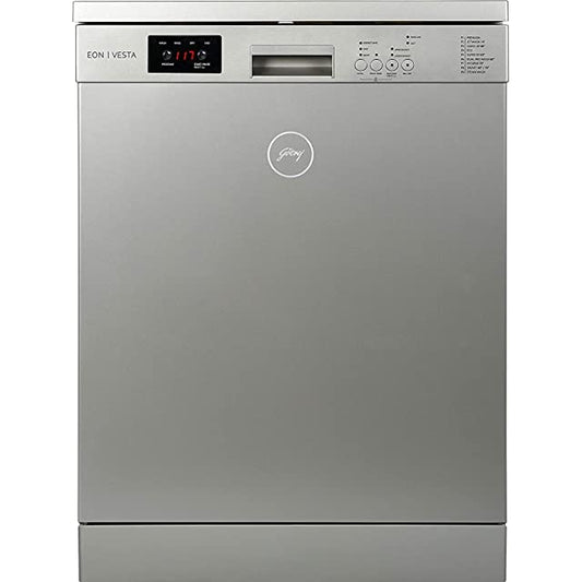 Godrej Eon Dishwasher | Steam Wash Technology |13 place setting |Perfect for Indian Kitchen| A+++ Energy rating | DWF EON VES 13Z SI STSL- Satin Silver