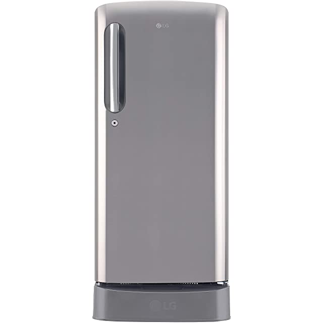 LG 190 L 4 Star Inverter Direct Cool Single Door Refrigerator (GL-D201APZY, Shiny Steel, Base Stand with Drawer)