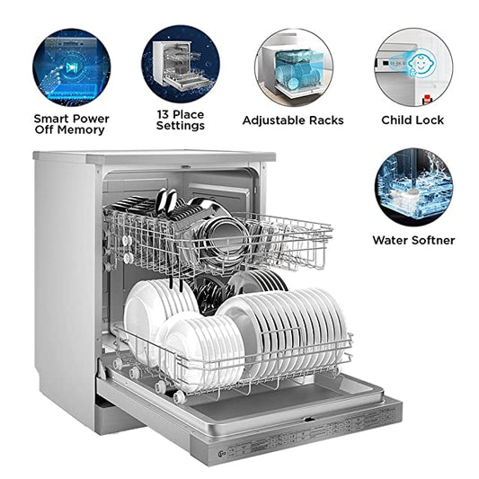 Midea 13 Place Setting Standard Dishwasher (WQP12-5201F, Silver)