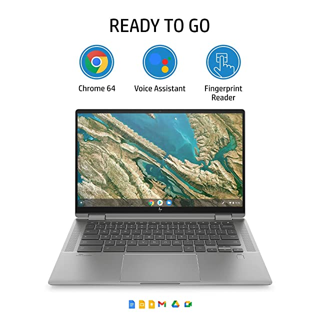 HP Chromebook x360 11th Gen Intel Core i5 14-inch (35.6 cms) FHD, IPS, Micro-Edge, Corning Gorilla Glass Touchscreen Laptop(8GB/256GB SSD/B&O Audio/FPR/Chrome OS/Mineral Silver/1.52 kg), 14c-cc0010TU