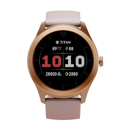 Titan Smart Smartwatch with Alexa Built-in, Aluminum Body with 1.32"Immersive Display, Upto 14 Days Battery Life, Multi-Sport Modes with VO2 Max, SpO2, Women Health Monitor,5 ATM Water Resistance
