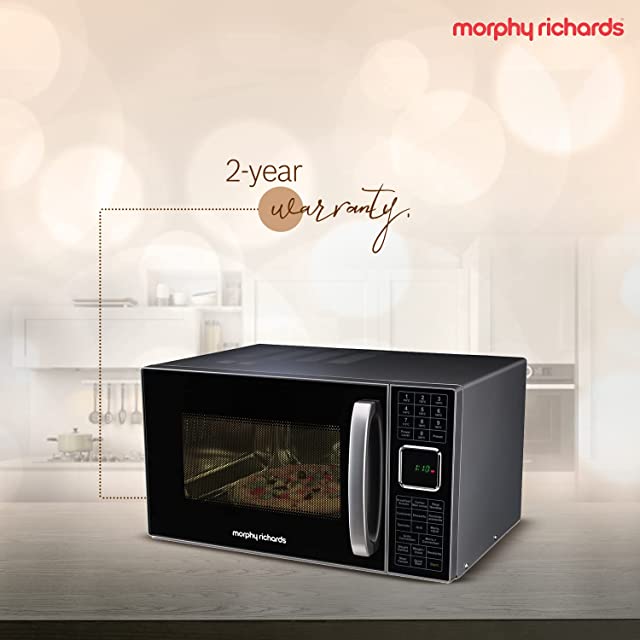 Morphy Richards 25 CG 25L Convection Microwave Oven with 200 Autocook Menus and Child Lock Feature, Stainless Steel Cavity, Silver