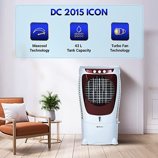 Bajaj DC2015 43-litres Desert Room Air Cooler (White) - for Large Room