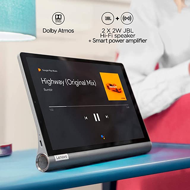 Lenovo Tab Yoga Smart Tablet with The Google Assistant (10.1 inch, 4GB, 64GB, Wi-Fi + 4G LTE, Calling), Iron Grey