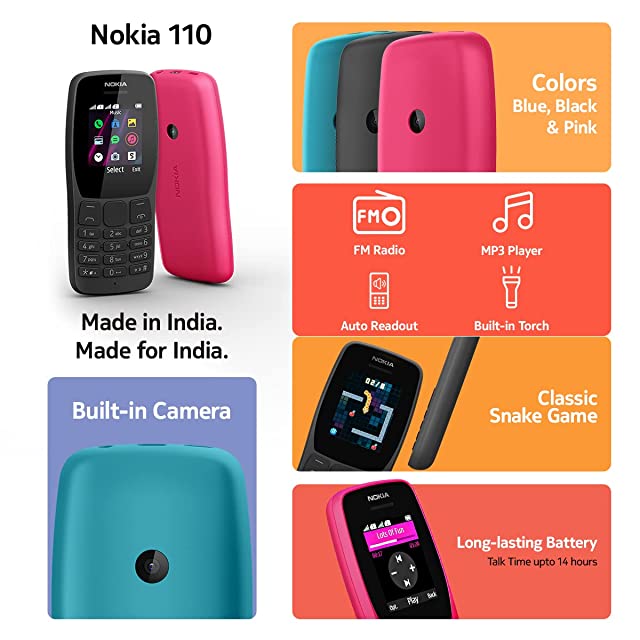 Nokia 110 TA-1302 DS  (Black)