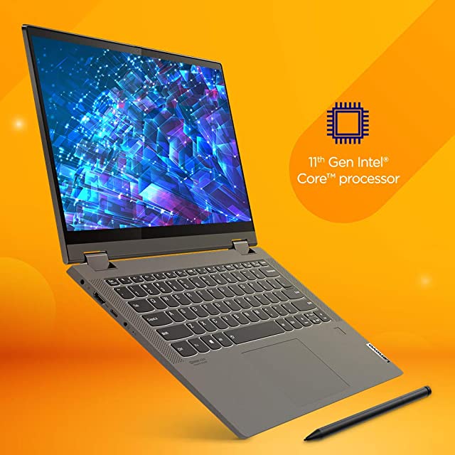 Lenovo IdeaPad Flex 5 11th Gen Intel Core i7 14" FHD 2-in-1 Convertible Laptop (16 GB/512GB SDD/Windows 11/MS Office 2021/Backlit Keyboard /3months Xbox Game Pass/Graphite Grey/1.5Kg), 82HS018XIN