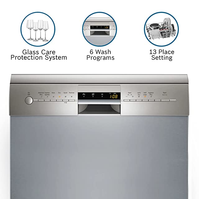 Siemens Dishwasher SN256i01GI (13 Place Settings, Silver Inox)