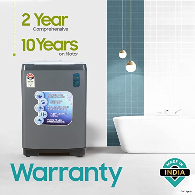 Croma 7.5 kg 5 Star Fully Automatic Top Load Washing Machine with 2 Years Warranty on Product and 10 Years on Motor (CRLWMD702STL75, Grey)