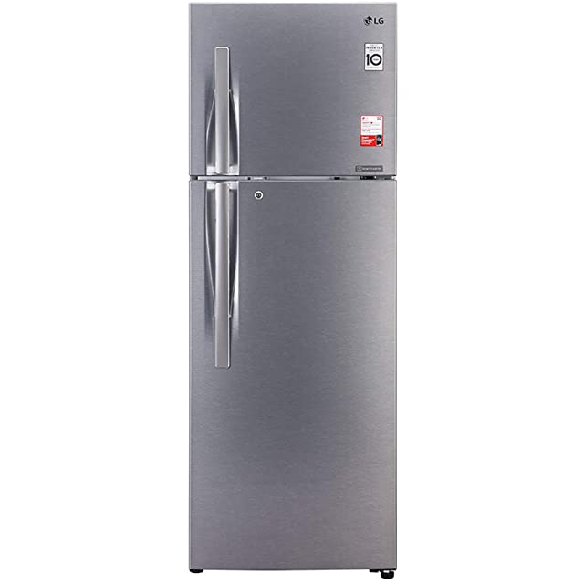 LG 360 L 3 Star Inverter Linear Frost-Free Double Door Refrigerator (GL-T402JDS3, Dazzle Steel, Convertible)