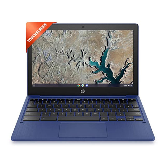 HP Chromebook 11a, MediaTek MT8183 Processor 11.6 inch(29.5 cm) Thin and Light Touchscreen Laptop (4 GB RAM/64 GB eMMC/ Chrome OS 64 /Fast Charge/Google Assistant/Indigo Blue/1.07Kg), na0002MU, 1.07Kg