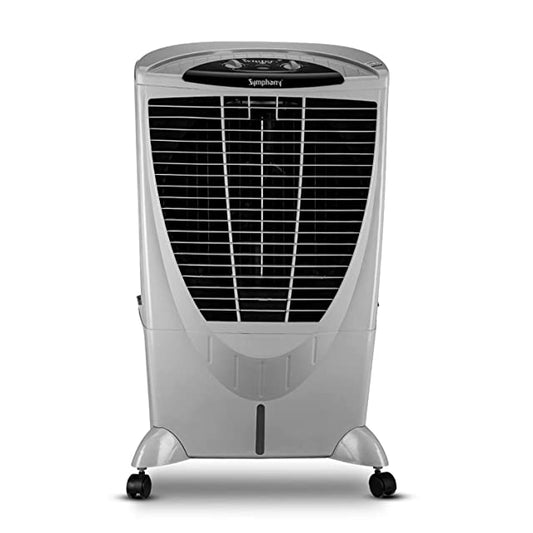 Symphony Winter + Desert Air Cooler For Home with 4-Side Aspen Pads, Powerful +Air Fan, Whisper-Quiet Performance and Low Power Consumption (56L, Grey)