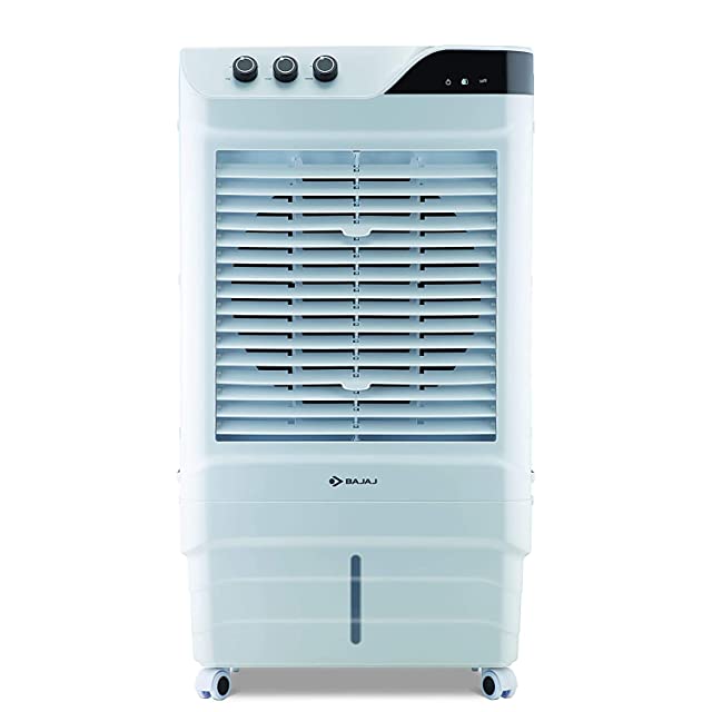 Bajaj DMH 65 Neo 65L Desert Air Cooler with Antibacterial Honeycomb Pads, Turbo Fan Technology, Powerful Air Throw and 3-Speed Control, White