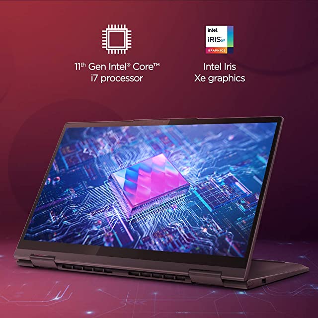 Lenovo Yoga 7 11th Gen Intel Core i7 14" Full HD IPS 2-in-1 Touchscreen Laptop (16GB/512GB SSD/Windows 10/MS Office 2019/Lenovo Digital Pen/Slate Grey/Aluminium Surface/1.43Kg), 82BH00E0IN