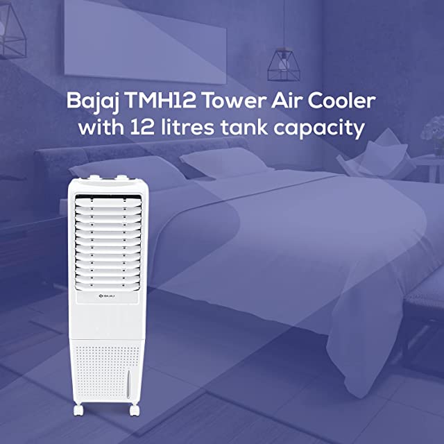 Bajaj TMH12 Tower Air Cooler - 12L, White