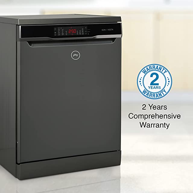 Godrej Eon Dishwasher |12 place setting | Anti-Germ CrystaLight powered by UV Technology | Extra Hygiene Function| Perfect for Indian Kitchen| A+++ Energy rating | DWF EON VES 12B UTI GPGR