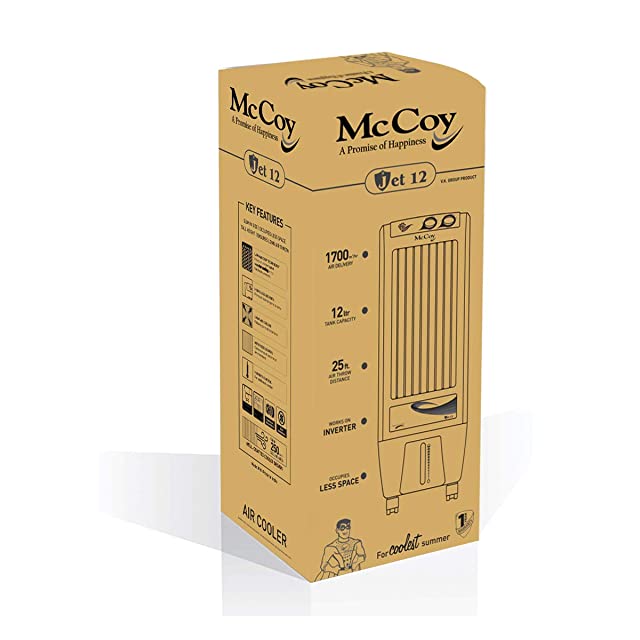 McCoy Jet Tower Cooler - 12 litres, White