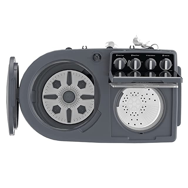 Whirlpool 9 Kg 5 Star Semi-Automatic Top Loading Washing Machine (ACE XL 9, Graphite Grey, 3D Scrub Technology)