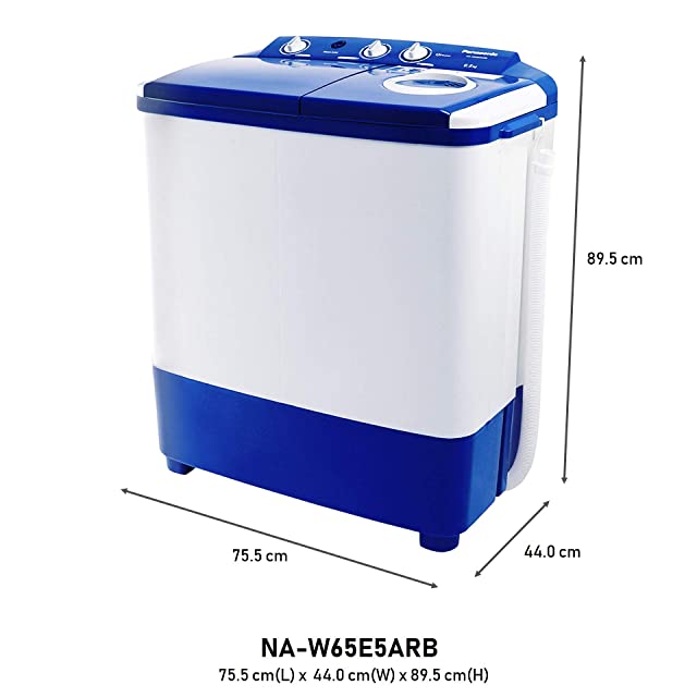 Panasonic 6.5 kg 5 Star Semi-Automatic Top Loading Washing Machine (NA-W65E5ARB, Blue, Powerful Motor)