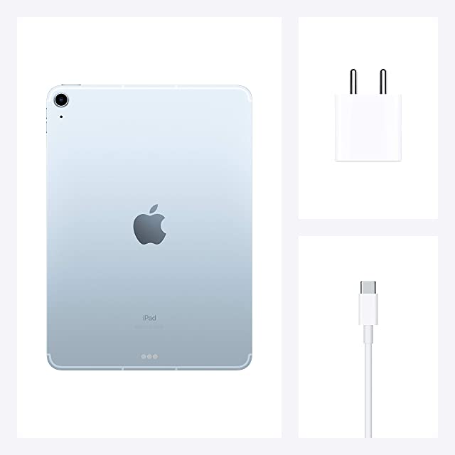 2020 Apple iPad Air with A14 Bionic chip (10.9-inch/27.69 cm, Wi-Fi + Cellular, 64GB) - Sky Blue (4th Generation)