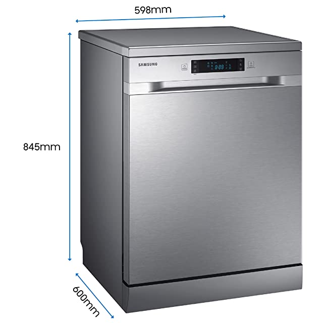 Samsung 13 Place Setting Freestanding Dishwasher with Intensive Wash (DW60M5042FS/TL, Stainless Steel, Stainless Steel Tub,Hygiene Clean, Height Adjustable Rack)