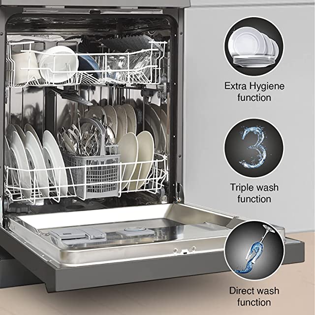 Godrej Eon Dishwasher |12 place setting | Anti-Germ CrystaLight powered by UV Technology | Extra Hygiene Function| Perfect for Indian Kitchen| A+++ Energy rating | DWF EON VES 12B UTI GPGR