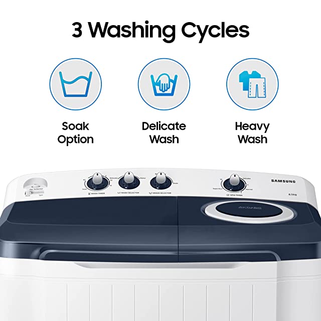 Samsung 8.5 Kg 5 Star Semi-Automatic Top Loading Washing Machine (WT85R4000LL/TL, Light Grey)