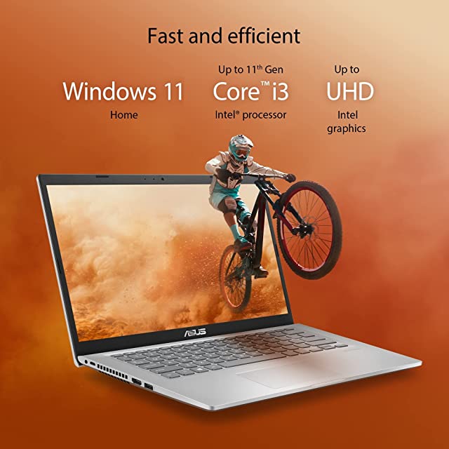 ASUS VivoBook 14 (2021), 14" (35.56 cm) FHD, Intel Core i3-1115G4 11th Gen, Thin and Light Laptop (8GB/1TB HDD + 256GB SSD/Windows 11/Office 2021/Integrated Graphics/Silver/1.6 Kg), X415EA-EK372WS
