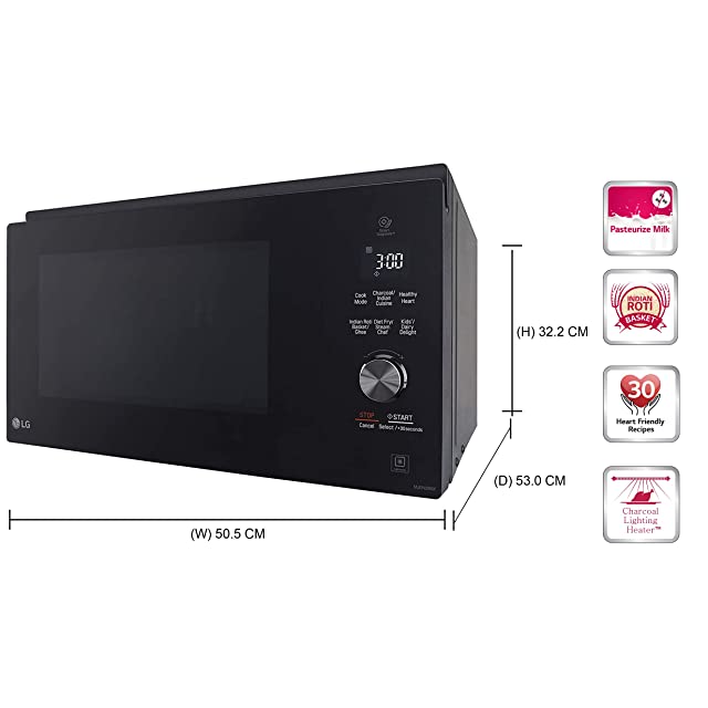 LG 32 L Charcoal Convection Microwave Oven (MJEN326SF, Black)