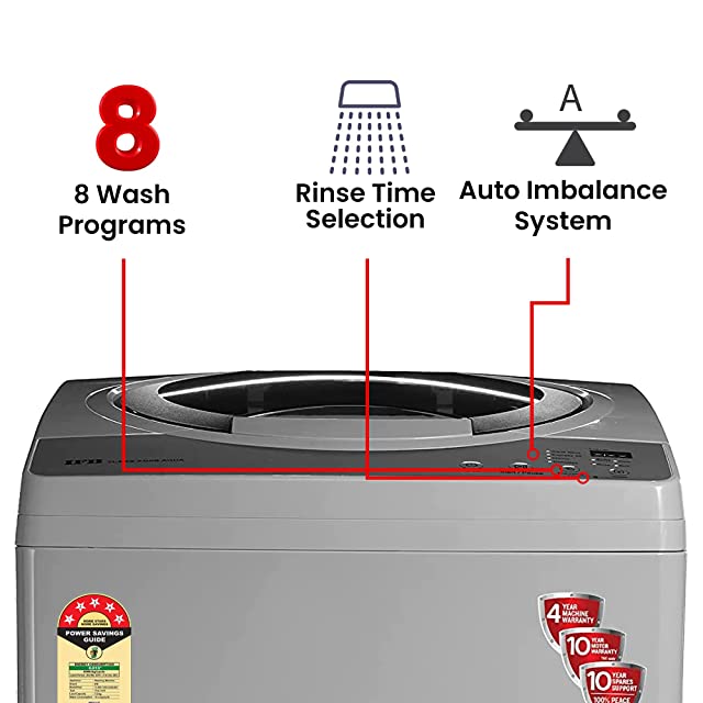IFB 7 Kg Fully-Automatic Top Loading Washing Machine (TL RES Aqua, Light Grey, Smart Sense,3D Wash Technology)