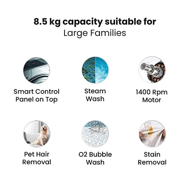 IFB 8.5 Kg Fully-Automatic Front Loading Washing Machine (Senator Smart Touch SX, Silver, Aqua Energie, 4D Wash)