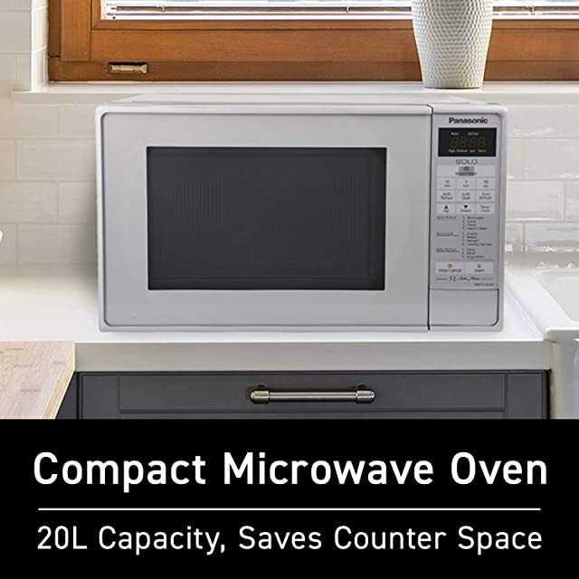 Panasonic 20L Solo Microwave Oven (NN-ST26JMFDG, Silver, 51 Auto Menus)