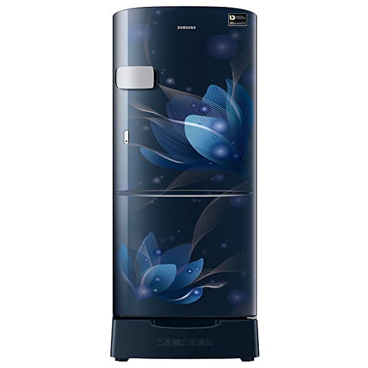 Samsung 192 L 3 star Inverter Direct Cool Single Door Refrigerator (RR20A1Z2YU8/HL, Saffron Blue, Base Stand with Drawer)