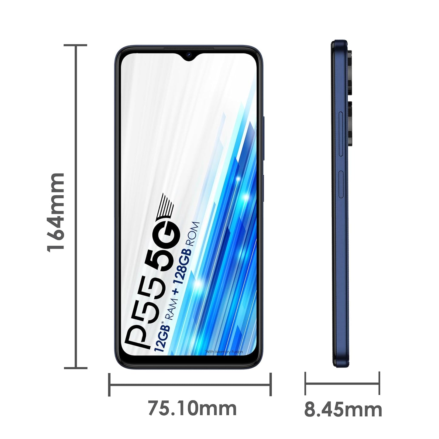 itel P55 5G (Galaxy Blue, 128GB) (6GB RAM)