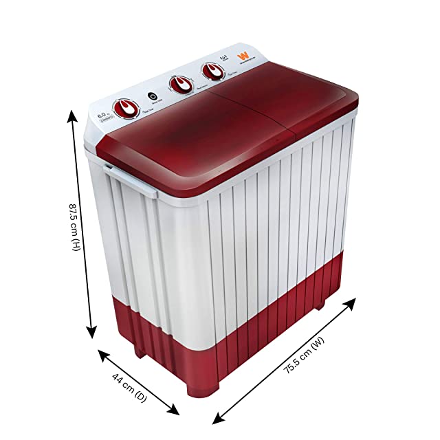 White Westinghouse (Trademark by Electrolux) 6 Kg Semi-Automatic Top Loading Washing Machine (CSW6000, Maroon)