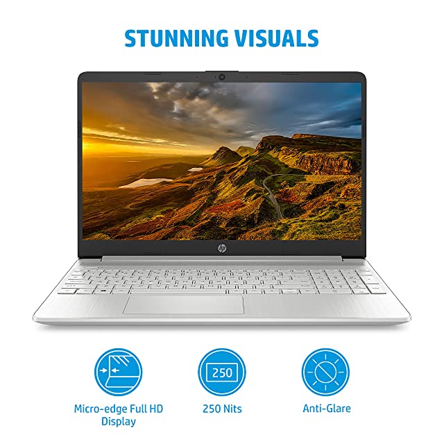 HP 15s-11th Gen Intel Core i3 15.6 Inches Laptop (8GB RAM/512GB SSD, FHD, Micro-Edge, Anti-Glare Display UHD Graphics/Alexa/Windows 11/ Dual Speakers/Fast Charge/Win 11/MS Office) 15s- fr2508TU