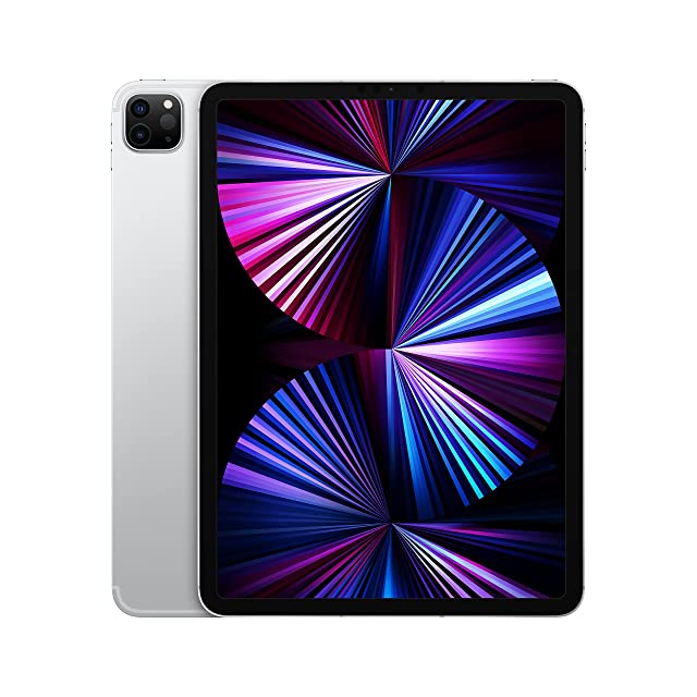 2021 Apple iPad Pro with Apple M1 chip (11-inch/27.96 cm, Wi-Fi + Cellular, 256GB) - Silver (3rd Generation)