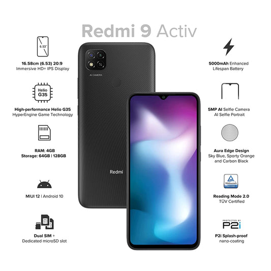REDMI 9 Activ (Carbon Black, 64 GB)  (4 GB RAM)